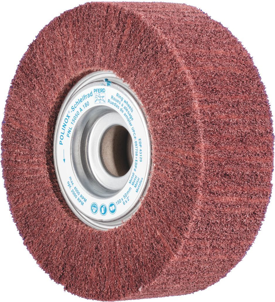 PFERD POLINOX RING WHEEL PNL ALUM OXIDE 150 X 50MM 180 GRIT